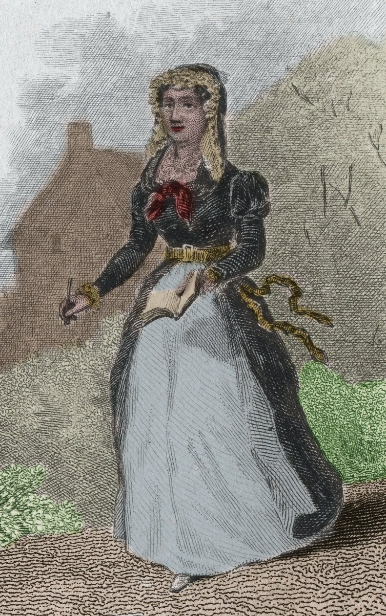 صورة لأديلايد جيليت (أديلايد جيليت) دوفرينوي (1765-1825) الشاعرة الفرنسية. نقش من عام 1876. بواسطة المدرسة الفرنسية