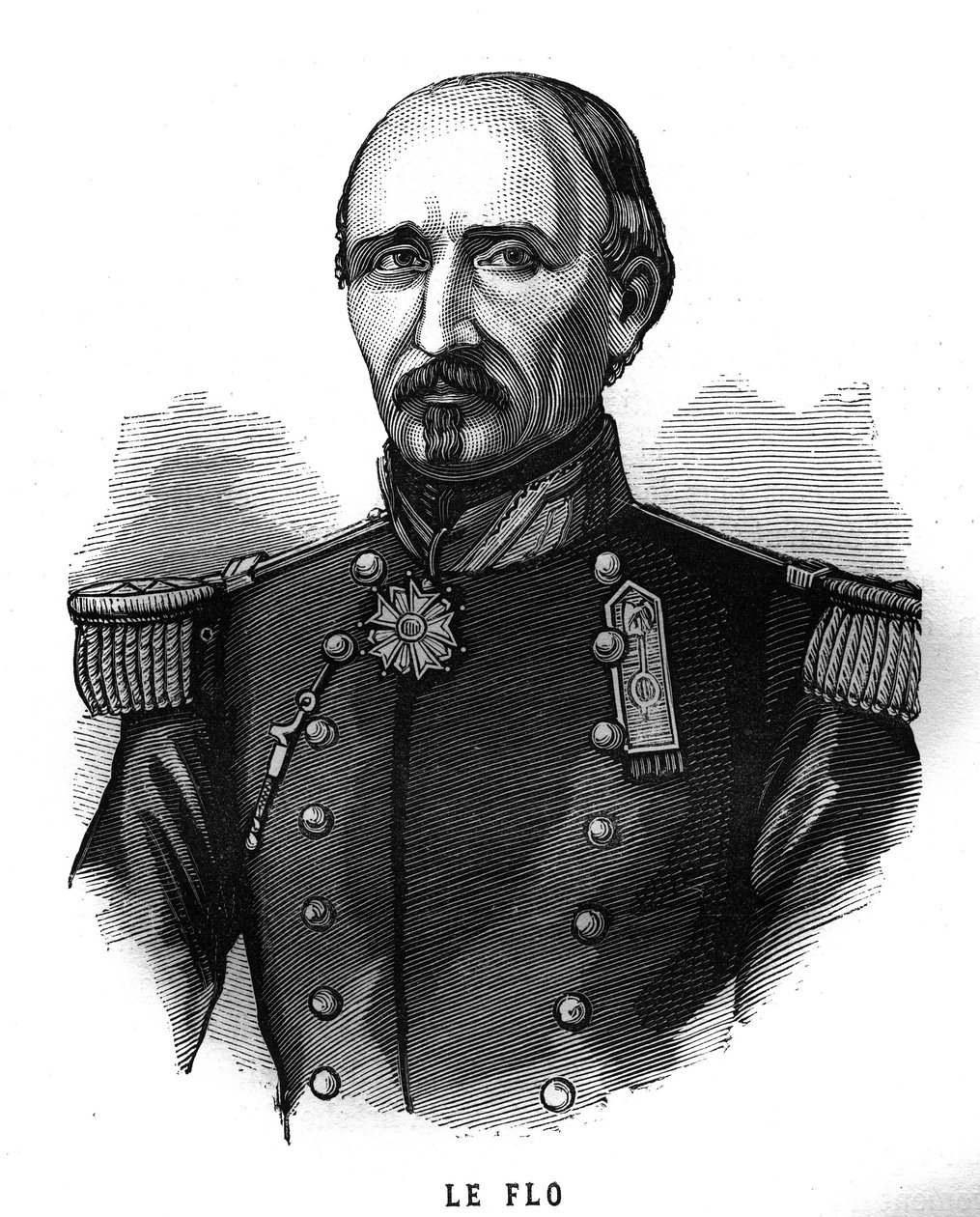 صورة لأدولف لو فلو (1804-1887) ، جنرال الجيش والسياسي الفرنسي. نقش في "Les Illustrations De L'armee Francaise de 1789 a 1880" بواسطة المدرسة الفرنسية