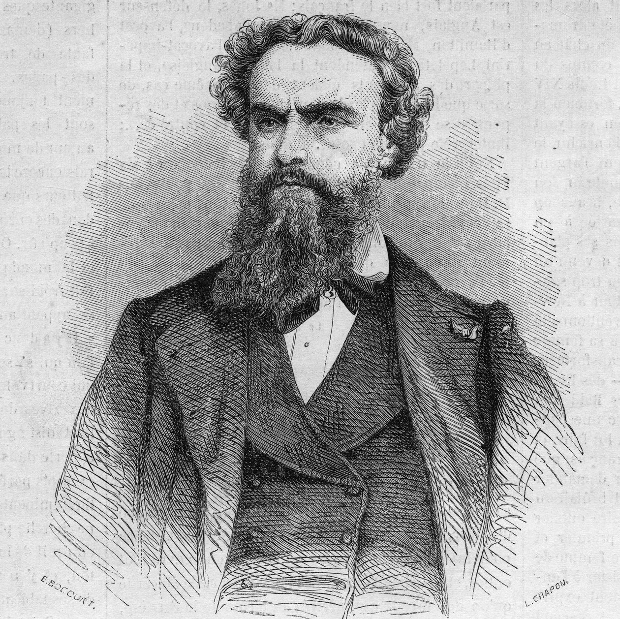 صورة ألكسندر كابانيل (1823-1899) ، رسام فرنسي. نقش في "" Le Monde Illustré "" رقم 338 بتاريخ 3 أكتوبر بواسطة المدرسة الفرنسية