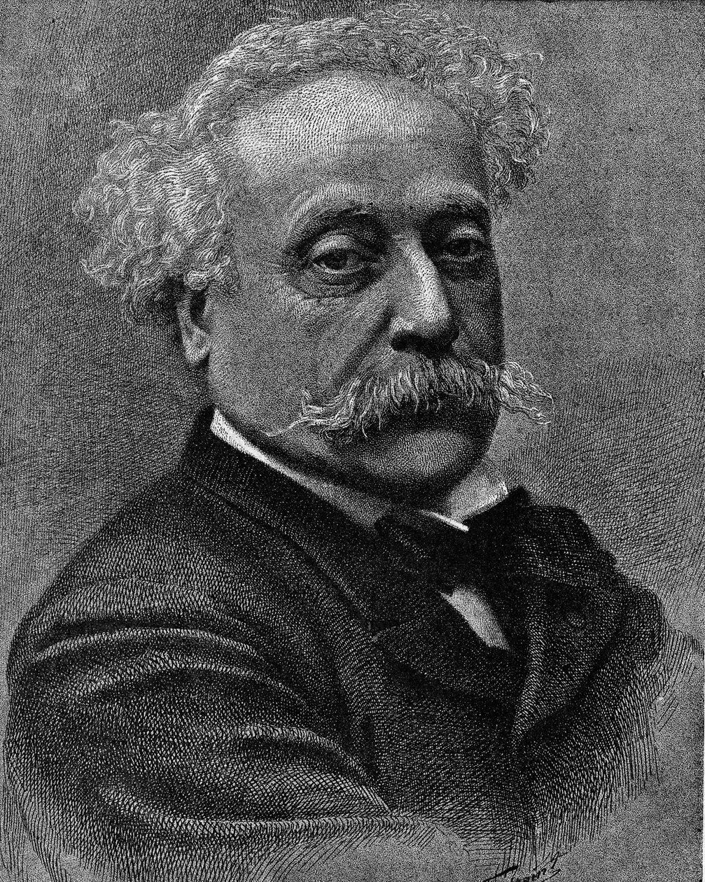 بورتريه الكسندر دوما الابن (1824-1895) ، كاتب فرنسي. نقش في "La gazette du dimanche" بتاريخ ٥ ديسمبر ١٨٩٥. بواسطة المدرسة الفرنسية