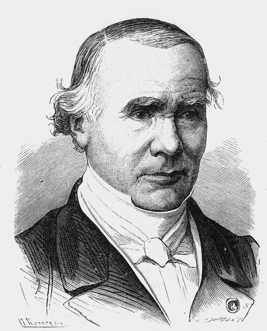 صورة لألفريد لويس ماريس فيلبو (1795 - 1867) ، جراح فرنسي (ضمادة تحمل اسمه) - في ألبوم دي لا ساينس ؛ علماء لامعون الاكتشافات العظيمة "" "1896. بواسطة المدرسة الفرنسية