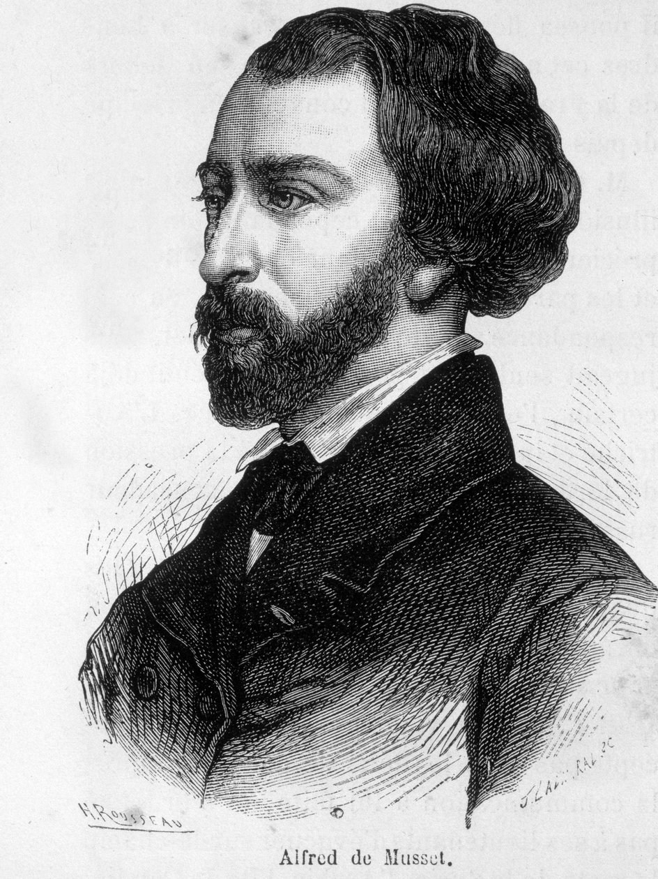 صورة لألفريد دي موسيت (1810 - 1857) الكاتب الفرنسي. بواسطة المدرسة الفرنسية