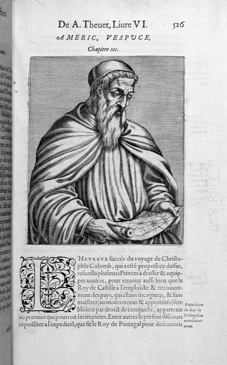صورة لأميريغو فيسبوتشي (1454-1512) بواسطة المدرسة الفرنسية