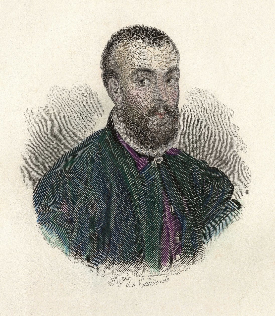 Portrait of Andre Vesale (1514-1564), a Flemish doctor who practised in Spain and Italy. in “Portraits des Hommes Useful” بواسطة المدرسة الفرنسية
