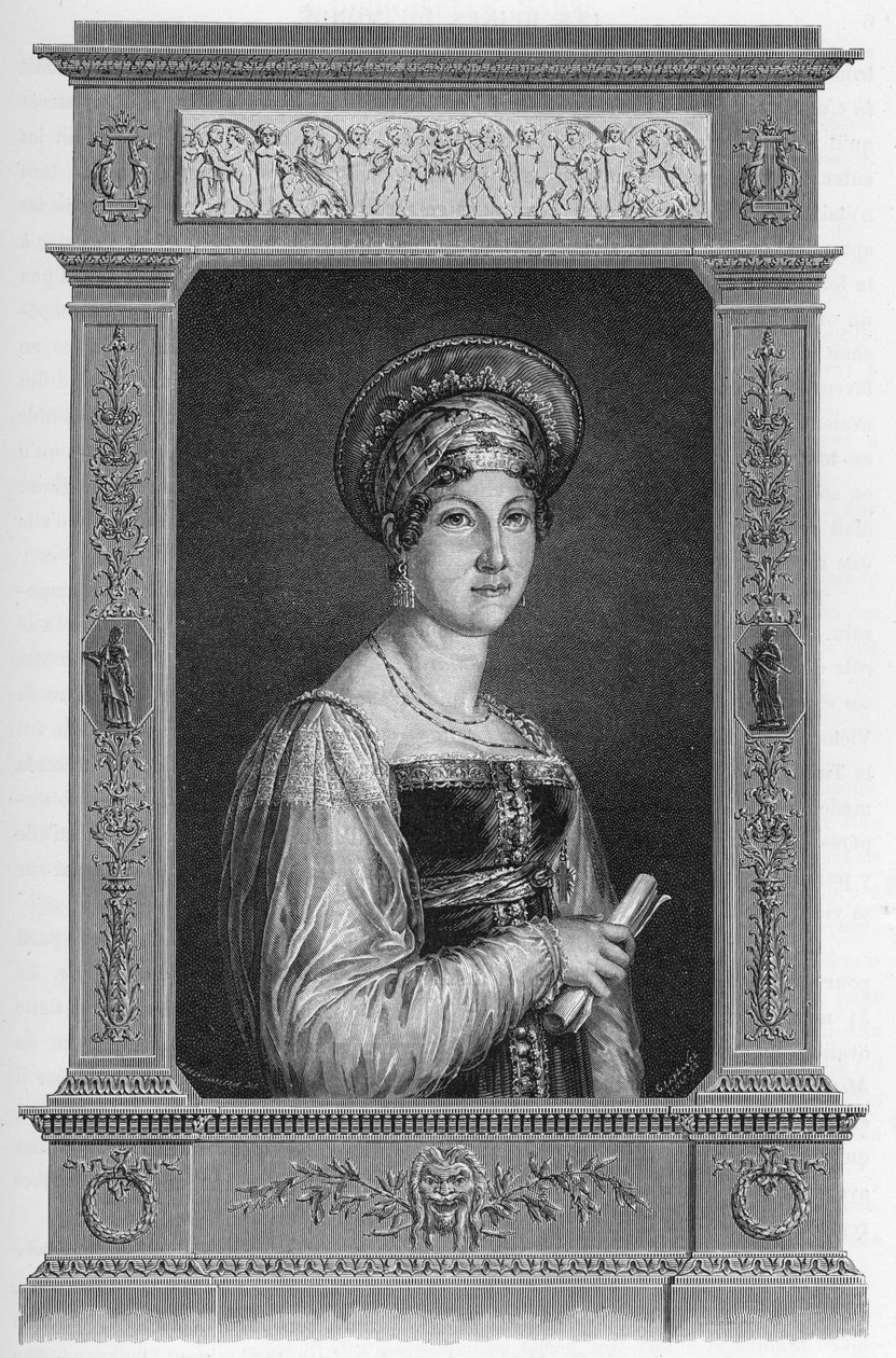 صورة آن فرانسواز بوتيه تسمى مادموزيل مارس (1779-1847) الممثلة الفرنسية - نقش عام 1862 في "ملكات العالم" لكتابنا الأوائل. تم نشر الكتاب تحت إشراف JGD ARMENGAUD. بواسطة المدرسة الفرنسية