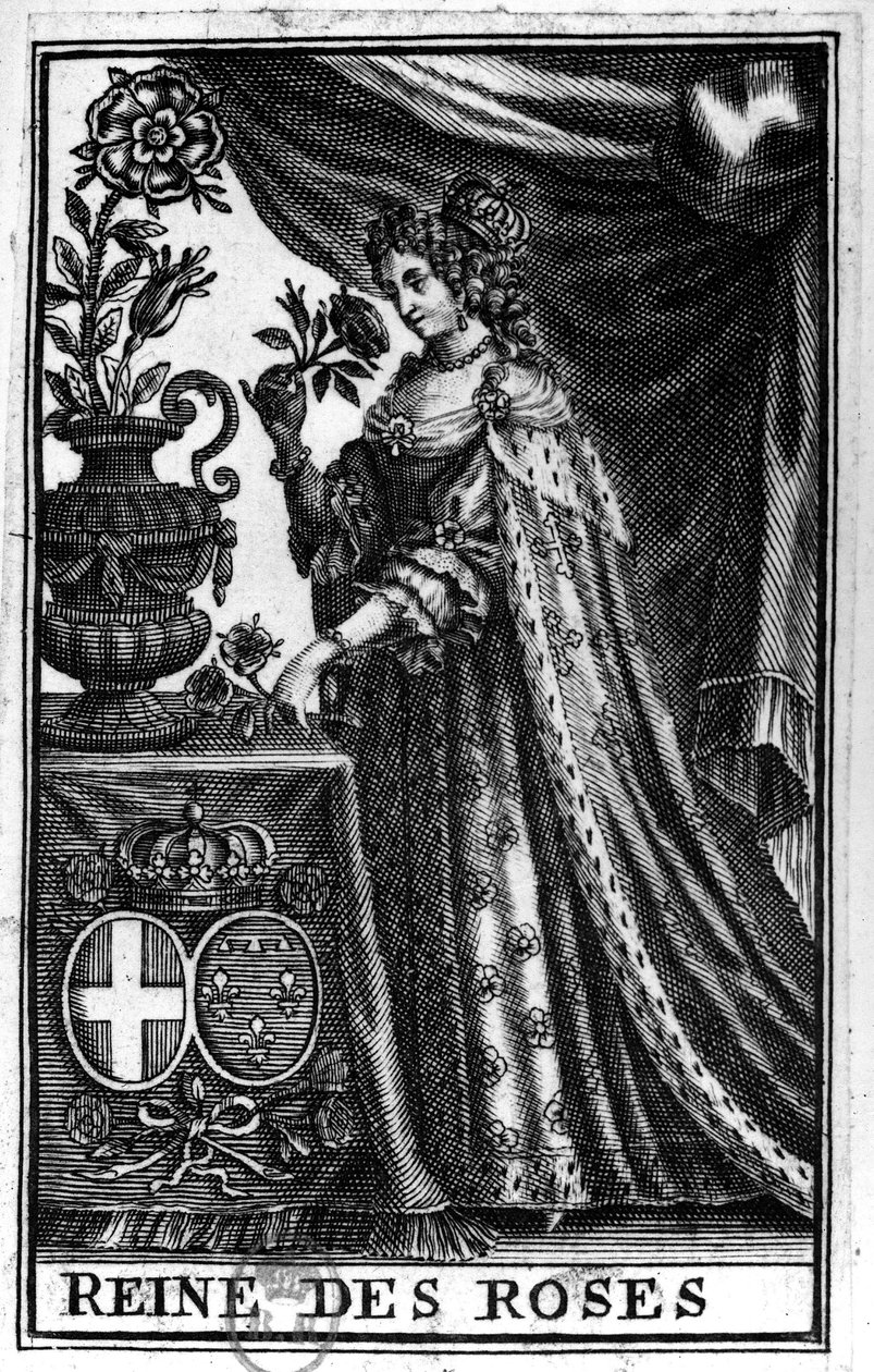 صورة آن ماري دورلينز (1669 - 1728) (آنا ماريا دي بوربون أورليانز (بوربون أورليانز) دوقة سافوي ، ابنة السيد فيليب دوق أورليانز وهينرييت آن (هنرييت آن) من إنجلترا. نقش القرن الثامن عشر . بواسطة المدرسة الفرنسية