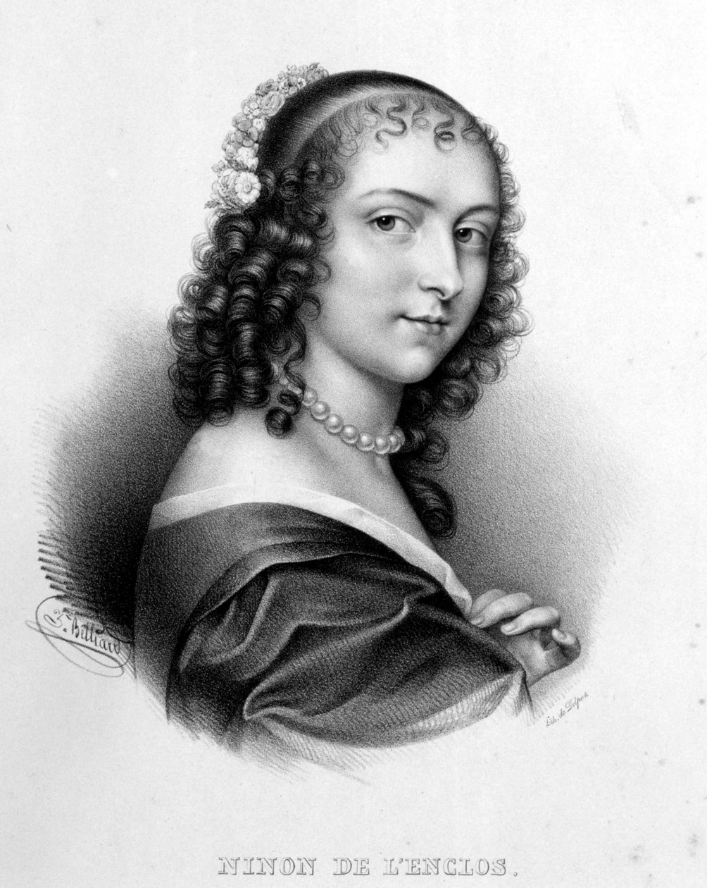 صورة آن "نينون" "من Enclos (أو Ninon de Lenclos أو Ninon de Lanclos بواسطة المدرسة الفرنسية