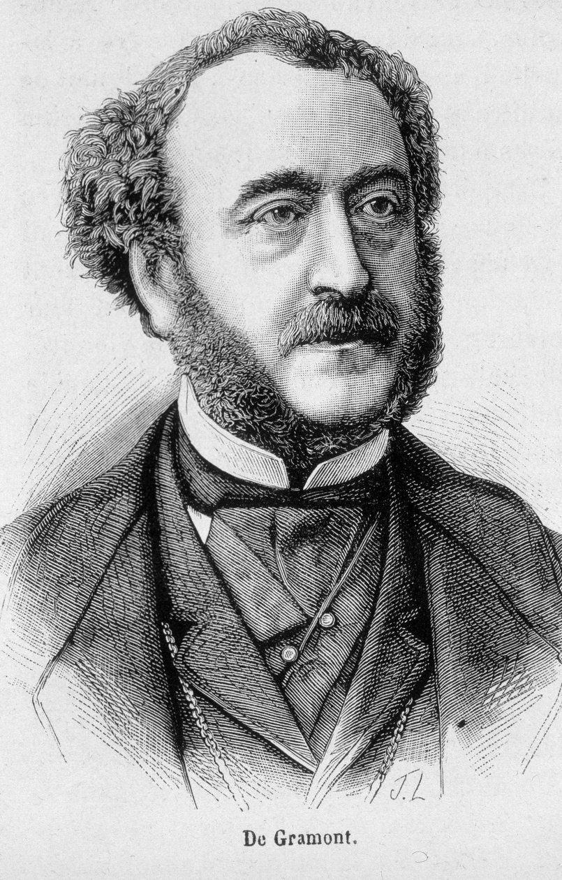 صورة أنطوان أجينور ، دوق دي جرامون ، دبلوماسي وسياسي فرنسي (1819 - 1880) - في "L