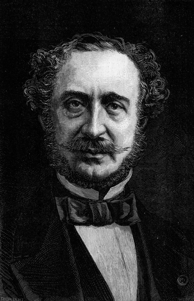 صورة لأنطوان أجينور ، دوق جرامون (1819-1880) دبلوماسي وسياسي فرنسي. نقش في "" Le Monde Illustré "" رقم 1191 بتاريخ 24 يناير 1880. بواسطة المدرسة الفرنسية