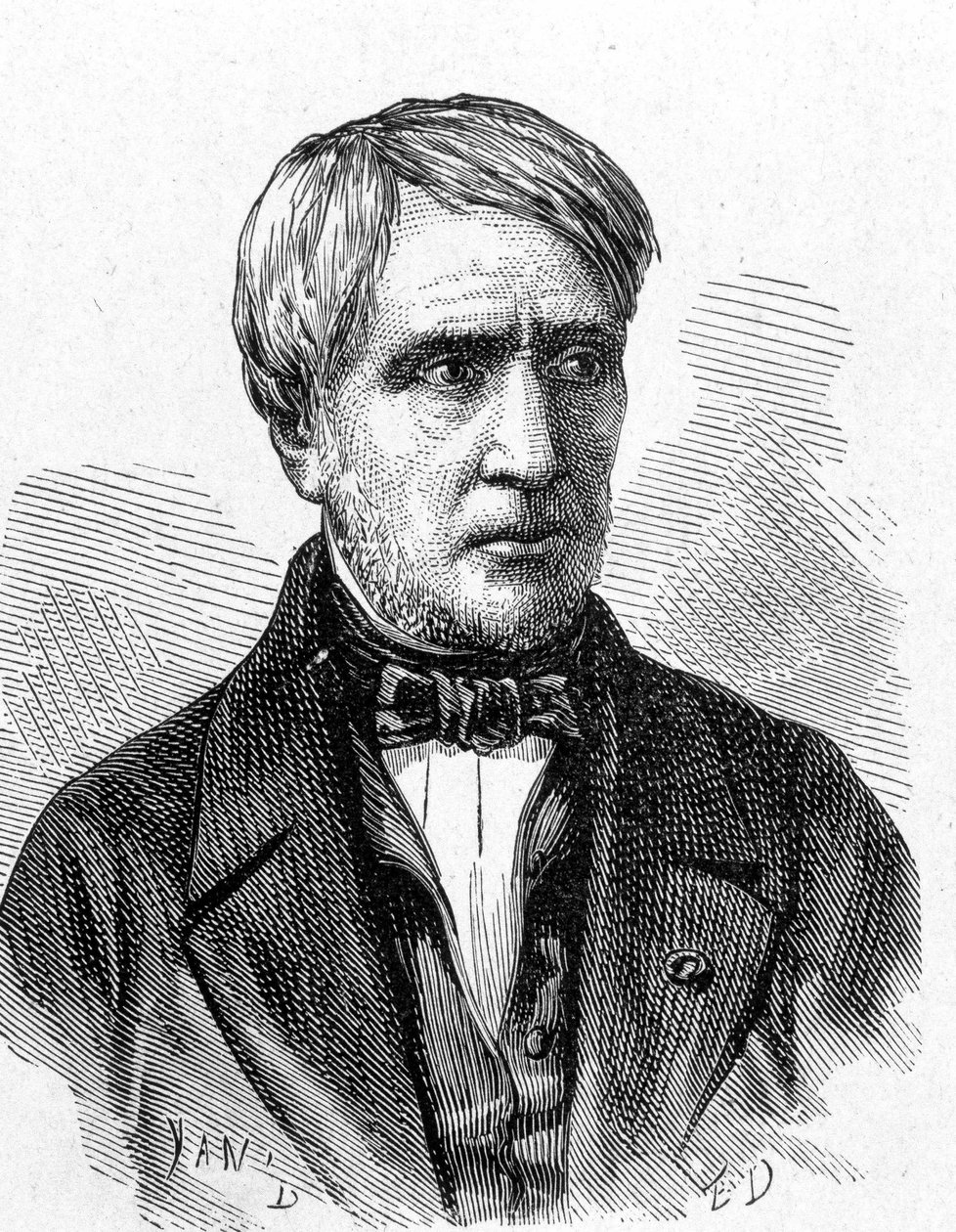 صورة أنطوان سيزار بيكريل (1788 - 1878) ، عالم فيزياء فرنسي - في "" Album de la Science ؛ علماء لامعون الاكتشافات الكبرى ”” “1896. بواسطة المدرسة الفرنسية