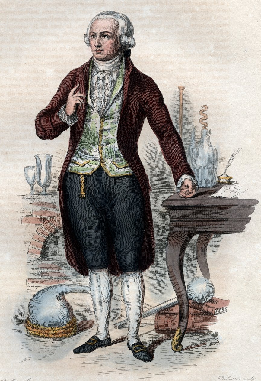 صورة أنطوان لوران دي لافوازييه (1743-1794) ، الكيميائي الفرنسي. بواسطة المدرسة الفرنسية