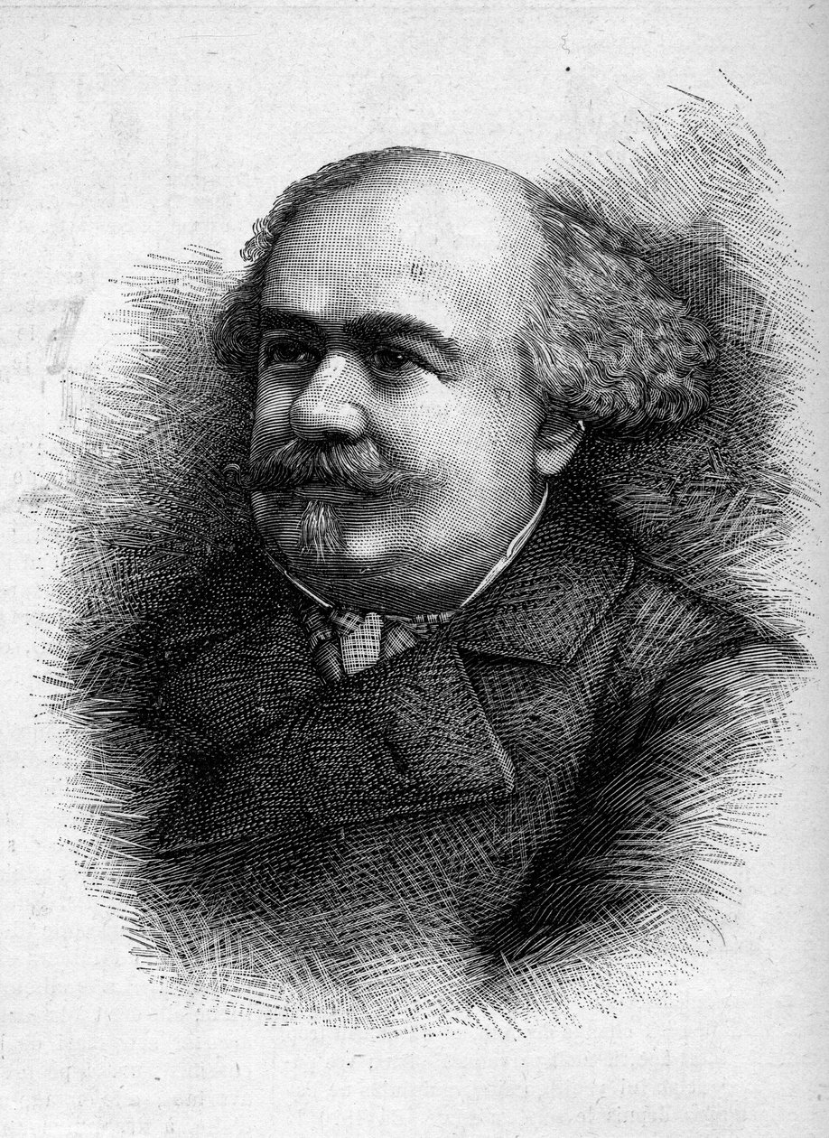 صورة أنطوان "" توني "" ريفيلون (1832-1898) ، صحفي ومندوب فرنسي. نقش في "" Le Monde Illustré "" رقم 1276 بتاريخ 10 سبتمبر بواسطة المدرسة الفرنسية