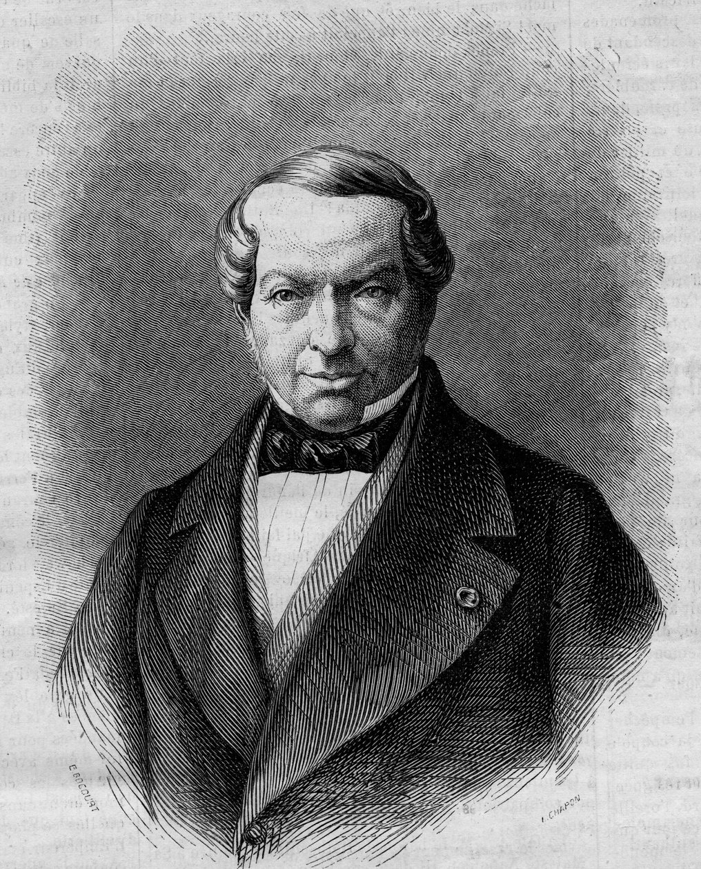 صورة للبارون جيمس دي روتشيلد (1792-1868) ، مصرفي ألماني. نقش في "" Le Monde Illustré "" رقم 298 بتاريخ 27 ديسمبر 1862. بواسطة المدرسة الفرنسية