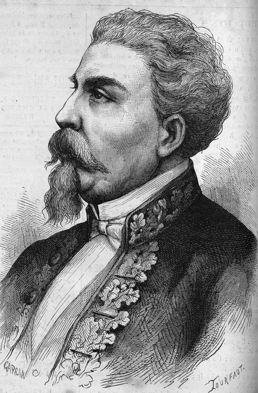 صورة لبينيديتو كايرولي (1825-1889) ، رجل دولة إيطالي. نقش في "" Le Monde Illustré "" رقم 1132 بتاريخ 7 ديسمبر 1878. بواسطة المدرسة الفرنسية