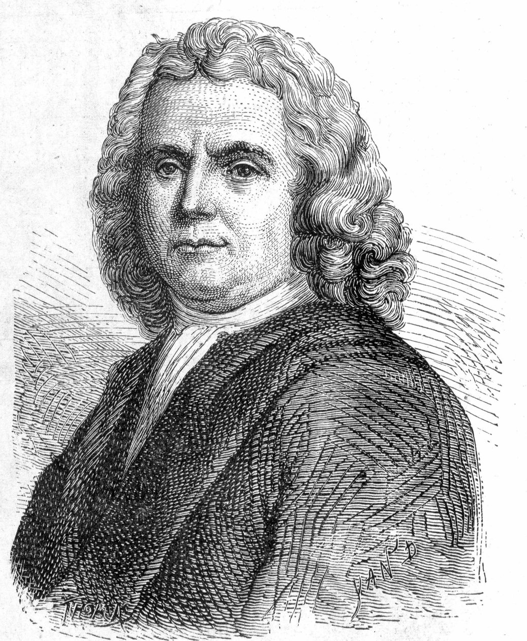 صورة لبويرهاف هيرمان (1668 - 1738) ، طبيب وكيميائي هولندي (مؤيد لميكانيك المعالجات) - في ألبوم العلوم ؛ علماء لامعون الاكتشافات العظيمة "" "1896. بواسطة المدرسة الفرنسية