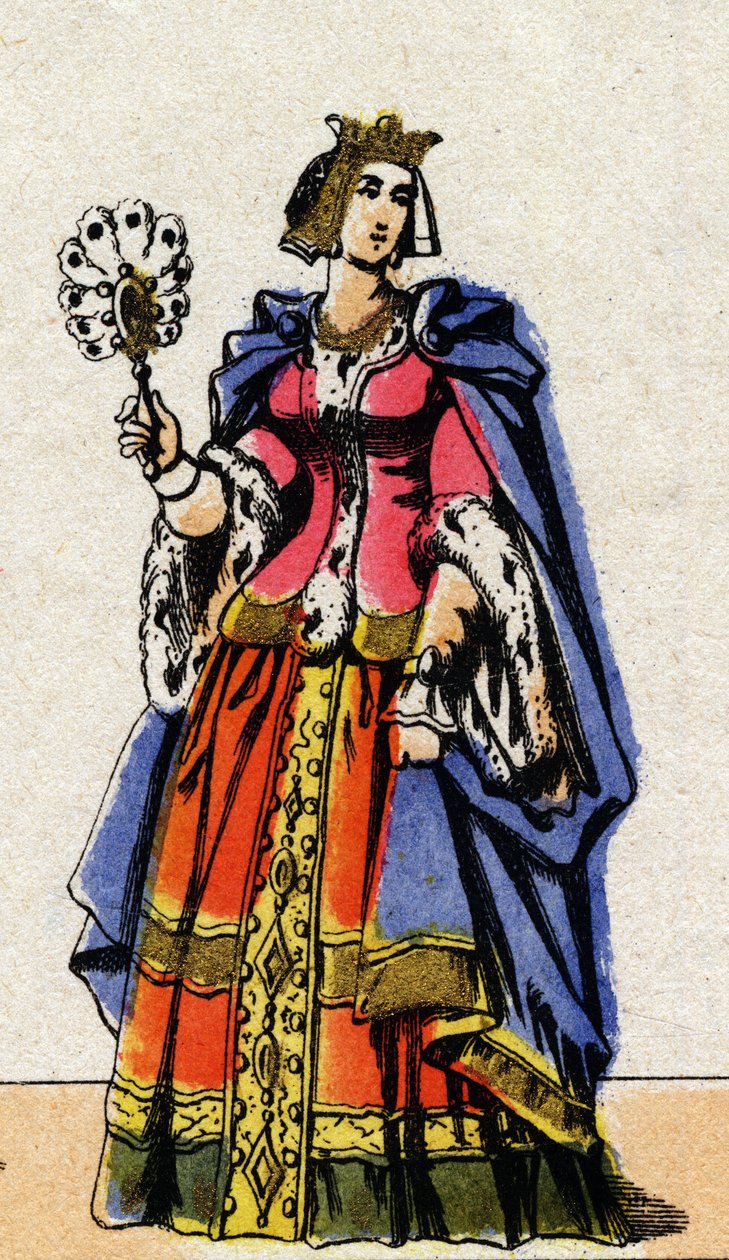 صورة لبون لوكسمبورغ (1315-1349) ، زوجة جون الثاني ملك فرنسا. بواسطة المدرسة الفرنسية