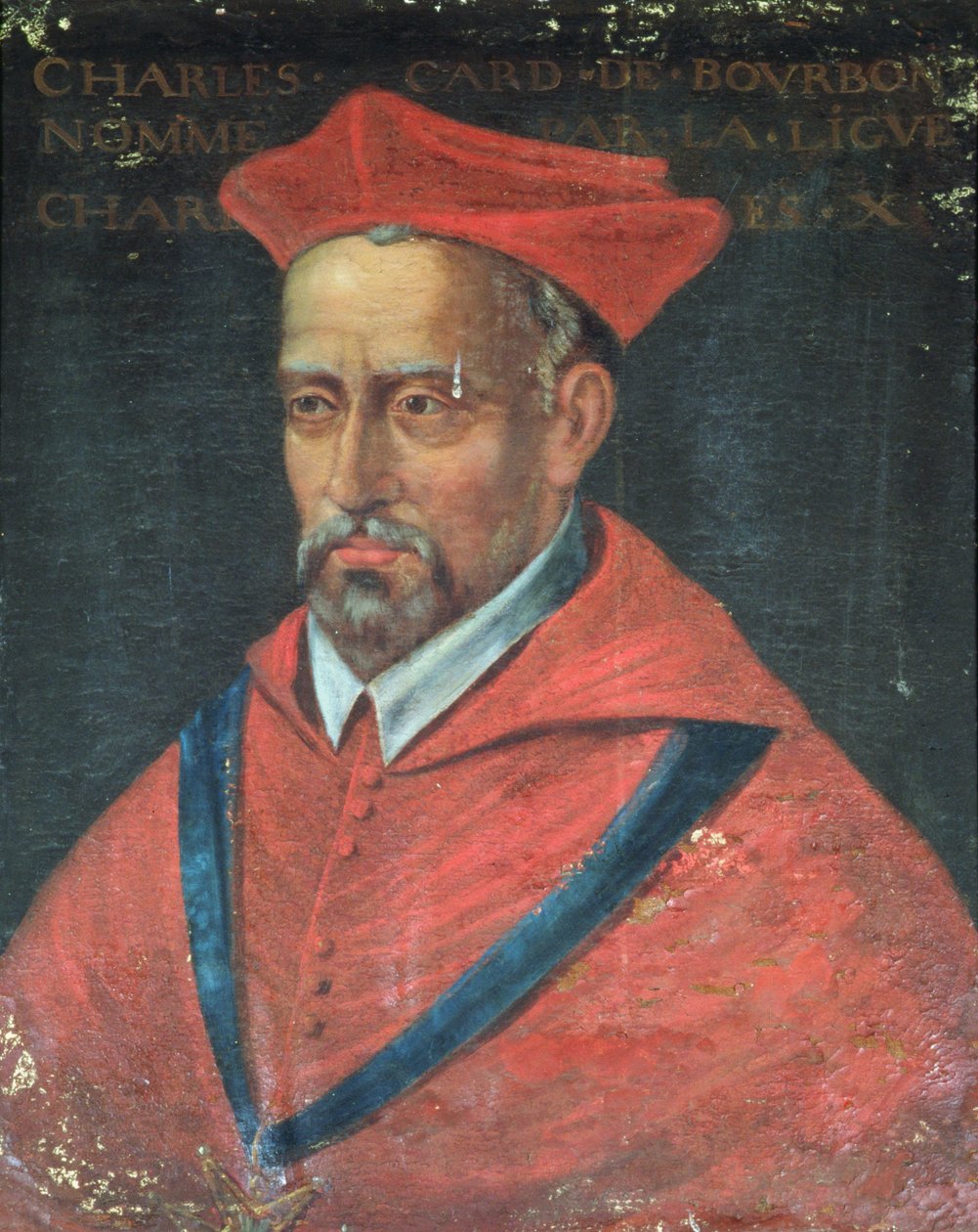 صورة الكاردينال تشارلز دي بوربون (1523-90) 1617-38 (زيت على قماش) بواسطة المدرسة الفرنسية