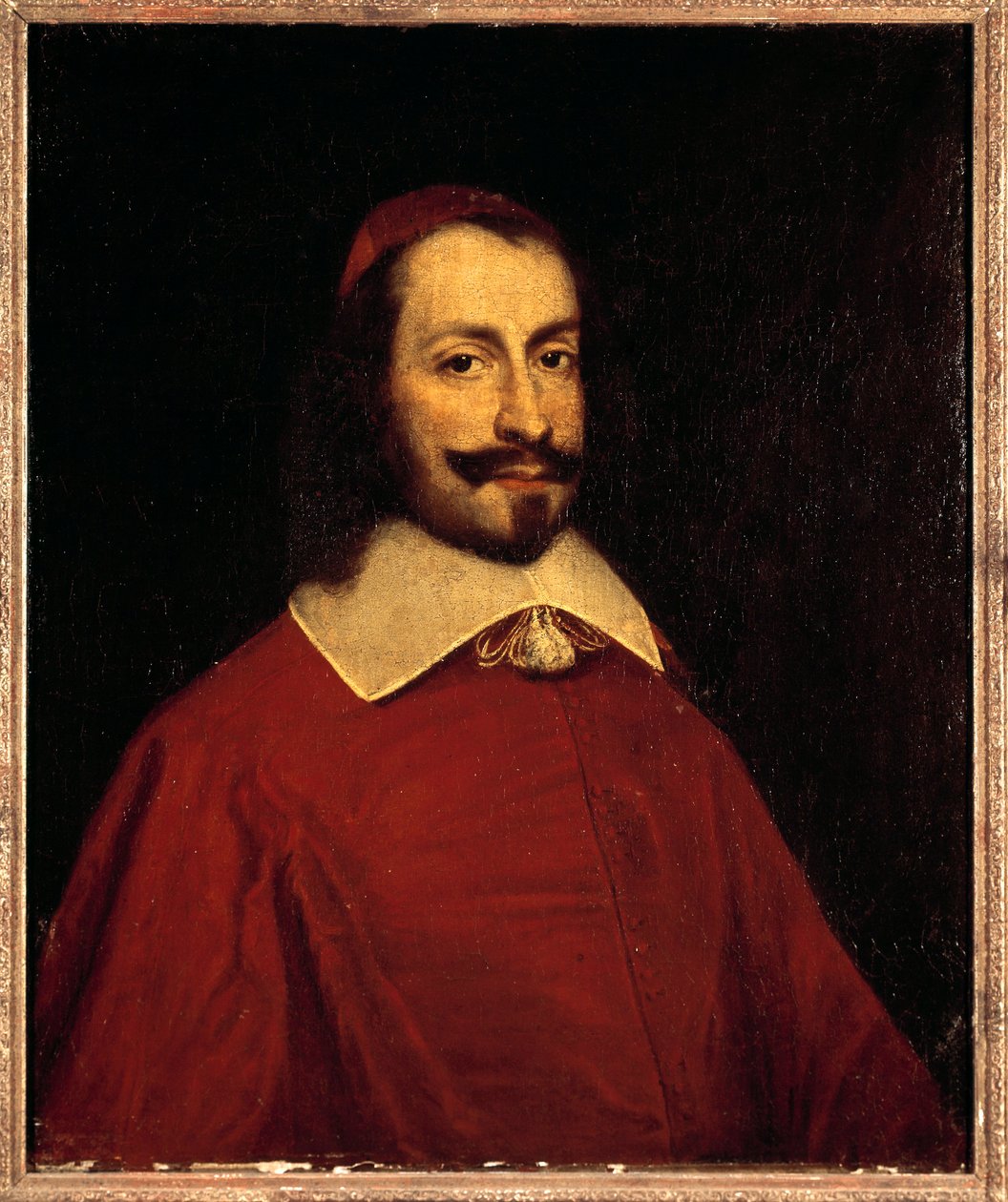 Portrait of Cardinal Jules Mazarin (1602-1661) (Giulio Raimondo Mazzarino or Mazarino) Painting of the French School of the 17th century Sun. 0,74x0,6 m versailles, museum of the castle بواسطة المدرسة الفرنسية