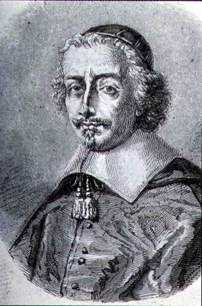 صورة للكاردينال مازارين (1602-61) (نقش) بواسطة المدرسة الفرنسية