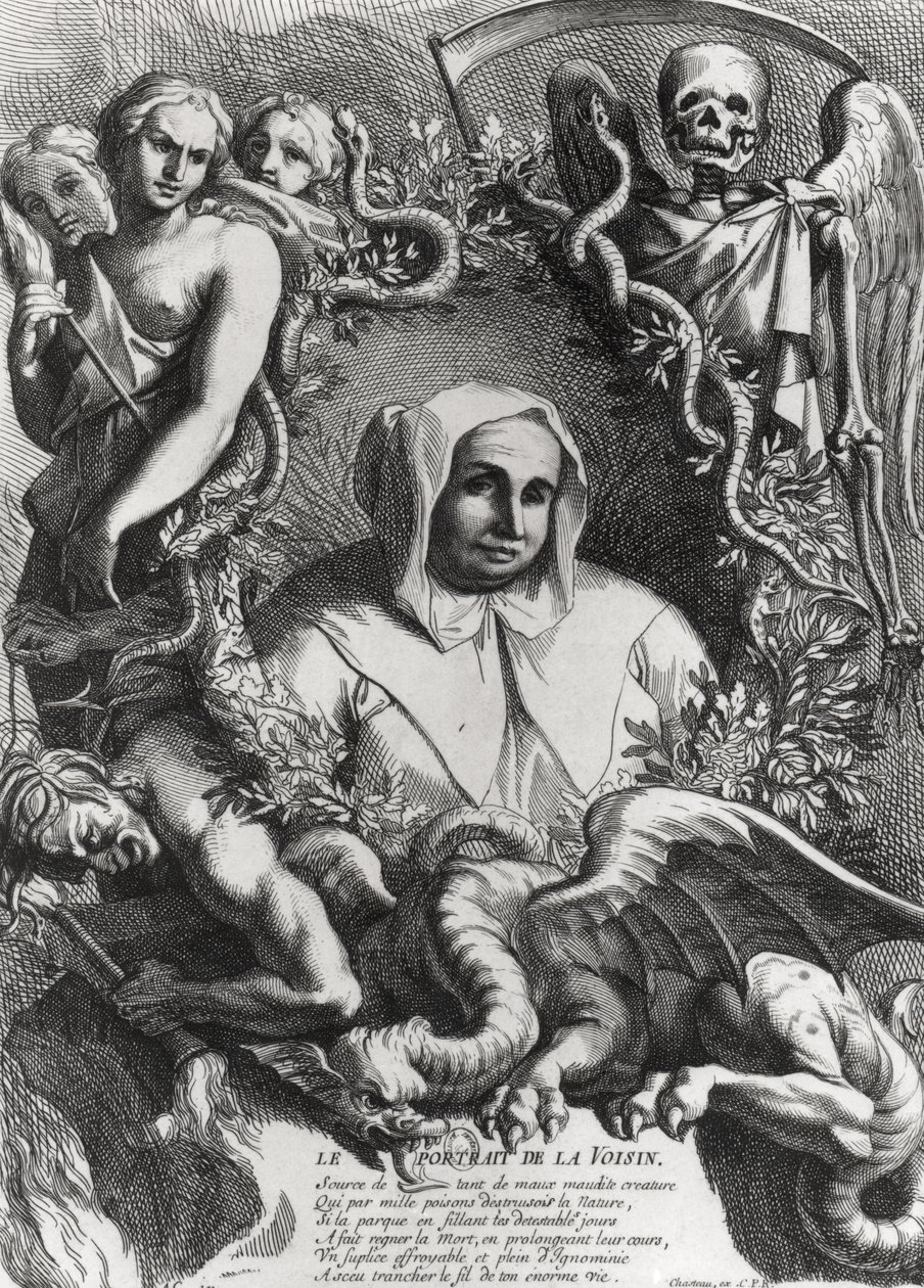 صورة لكاترين مونفويزين (La Voisin) (1640-80) (النقش) (صور من وزن الجسم) بواسطة المدرسة الفرنسية