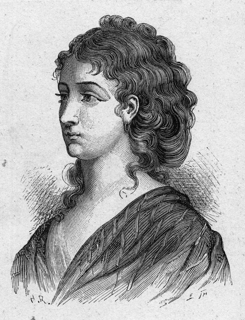 صورة لسيسيل إيمي رينو (1774-1794) ، الثوري الفرنسي. نقش من عام 1889. مجموعة خاصة. بواسطة المدرسة الفرنسية