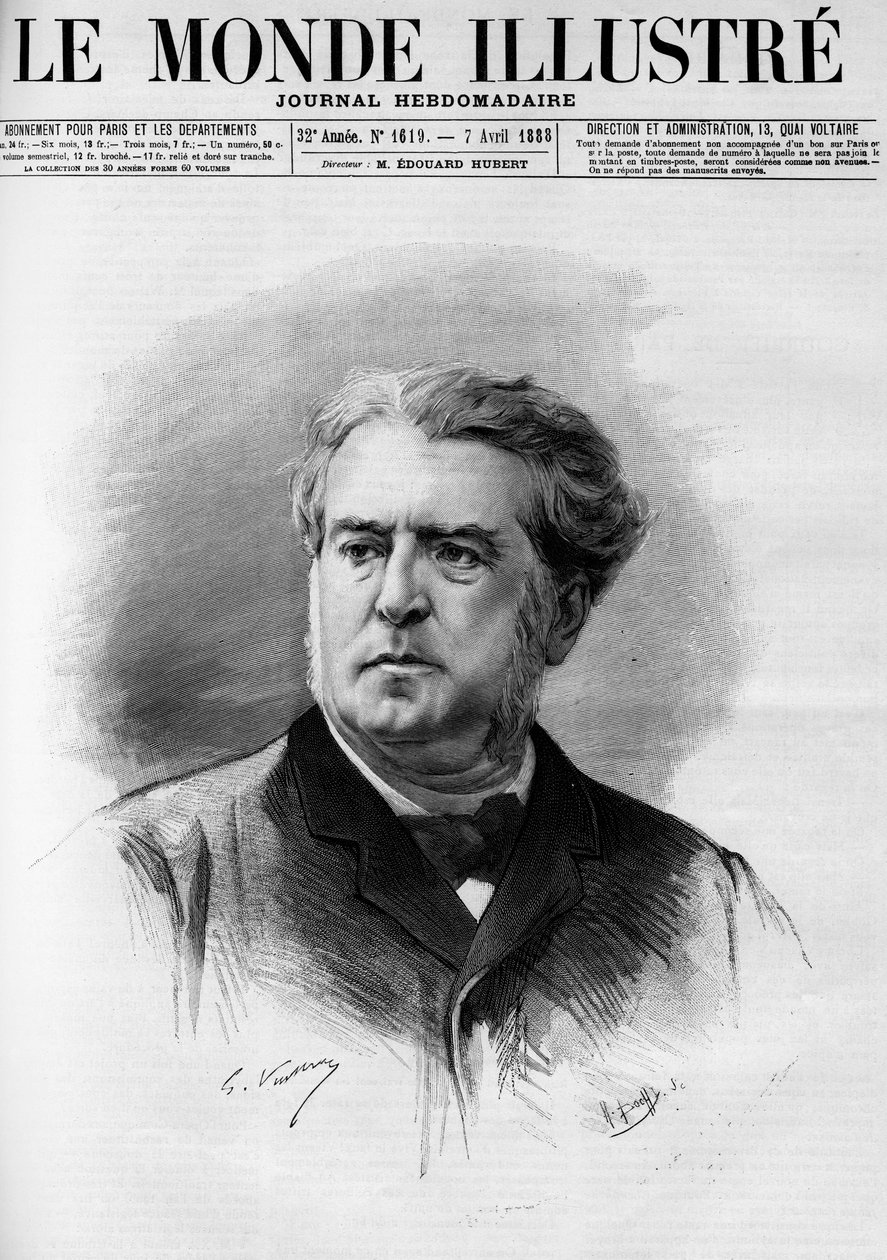 بورتريه تشارلز فلوكيه (1828-1896) ، رئيس مجلس الوزراء من 1888 إلى 1889. في "العالم اللامع" عام 1888. بواسطة المدرسة الفرنسية