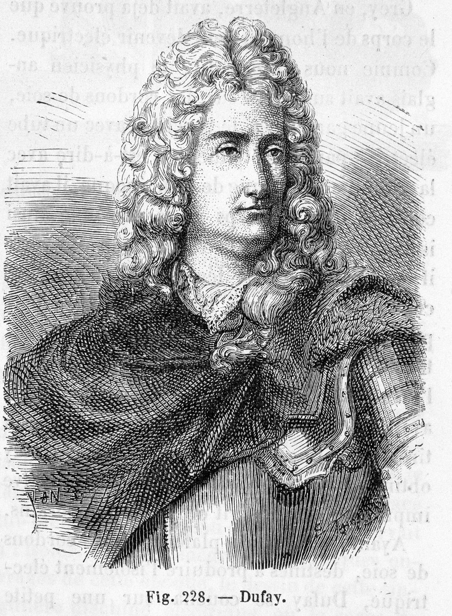 صورة لشارل فرانسوا دو فاي (دوفاي؟) (1698 - 1739) ، الكيميائي والفيزيائي الفرنسي - في "تاريخ فرنسا" بقلم هنري مارتن بواسطة المدرسة الفرنسية