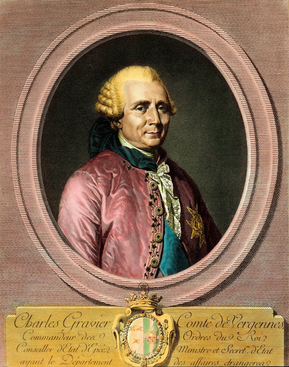 صورة تشارلز جرافير ، كونت فيرجينيس (1719 - 1787). نقش القرن الثامن عشر. مجموعة خاصة. بواسطة المدرسة الفرنسية