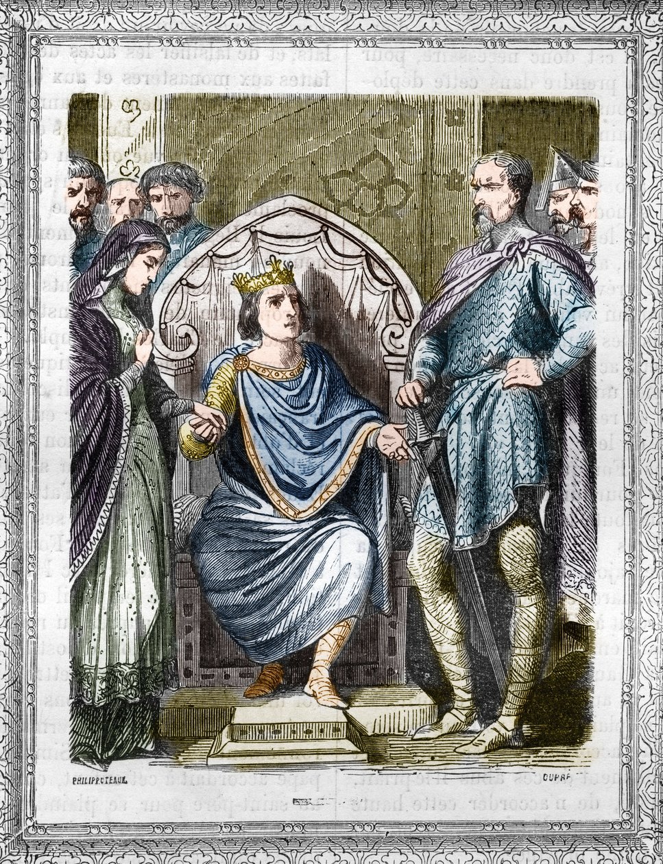تسمى صورة تشارلز الثالث البسيط (879-929). نقش في "Histoire des Papes-Rois-Queen and Empereurs عبر القرون" بقلم موريس لاتشاتر بواسطة المدرسة الفرنسية