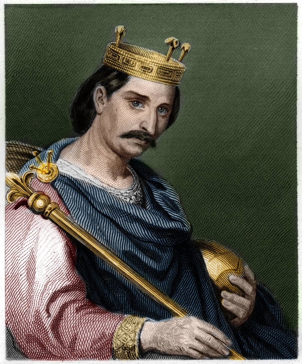 صورة تشارلز الثاني الأصلع (823 - 877) ، ملك فرنسا - في "Histoire des Francais" للافالي ، نقش ، بدون تاريخ. بواسطة المدرسة الفرنسية