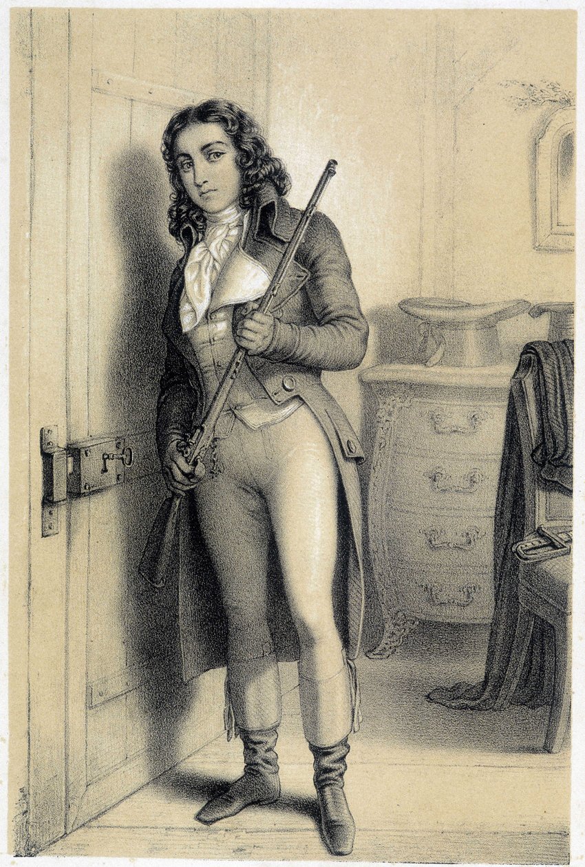 Portrait of Charles Jean Marie Barbaroux (1767-1794), French politician. - in “Galerie historique de la Revolution francaise”” by Albert Maurin بواسطة المدرسة الفرنسية