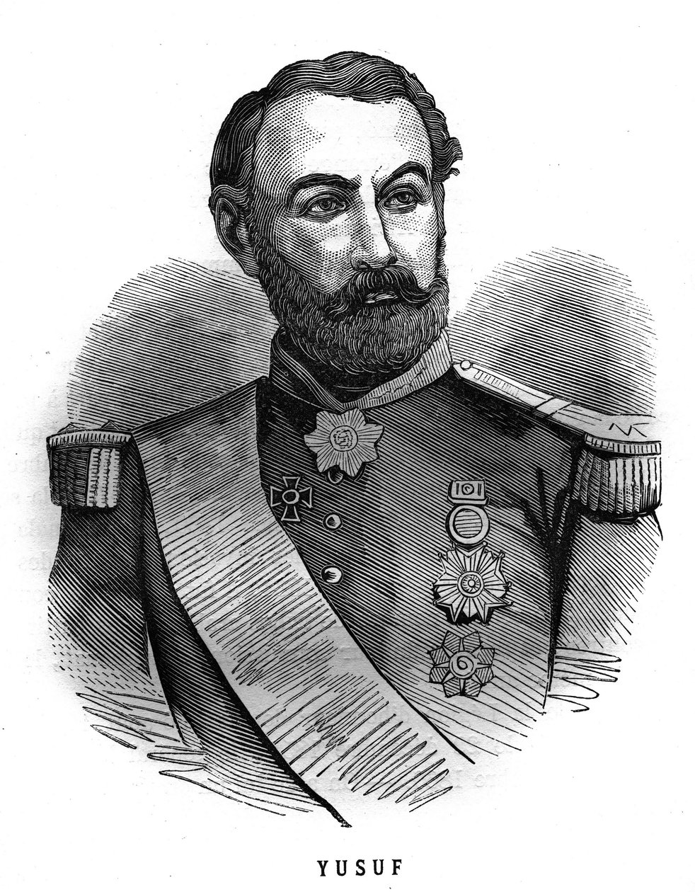 صورة لجنرال فرنسي تشارلز ماري نابليون دي بوفورت دي هوتبول (1804-1890). نقش في "Les Illustrations De L'armee Francaise de 1789 a 1880" بواسطة المدرسة الفرنسية
