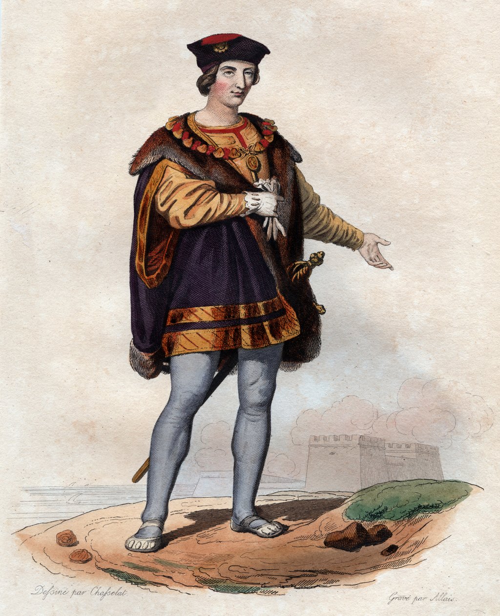 صورة لتشارلز الثامن ملك فرنسا (1470-1498) ، ملك فرنسا. بواسطة المدرسة الفرنسية