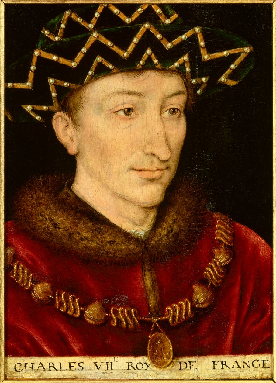 Portrait of Charles VII (1403-1461) King of France. Painting of the French school بواسطة المدرسة الفرنسية