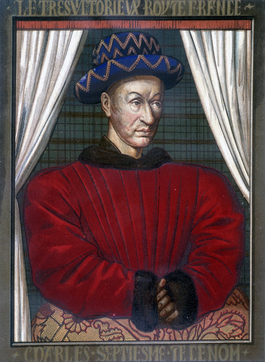 Portrait of Charles VII (1403 - 1461), King of France. بواسطة المدرسة الفرنسية