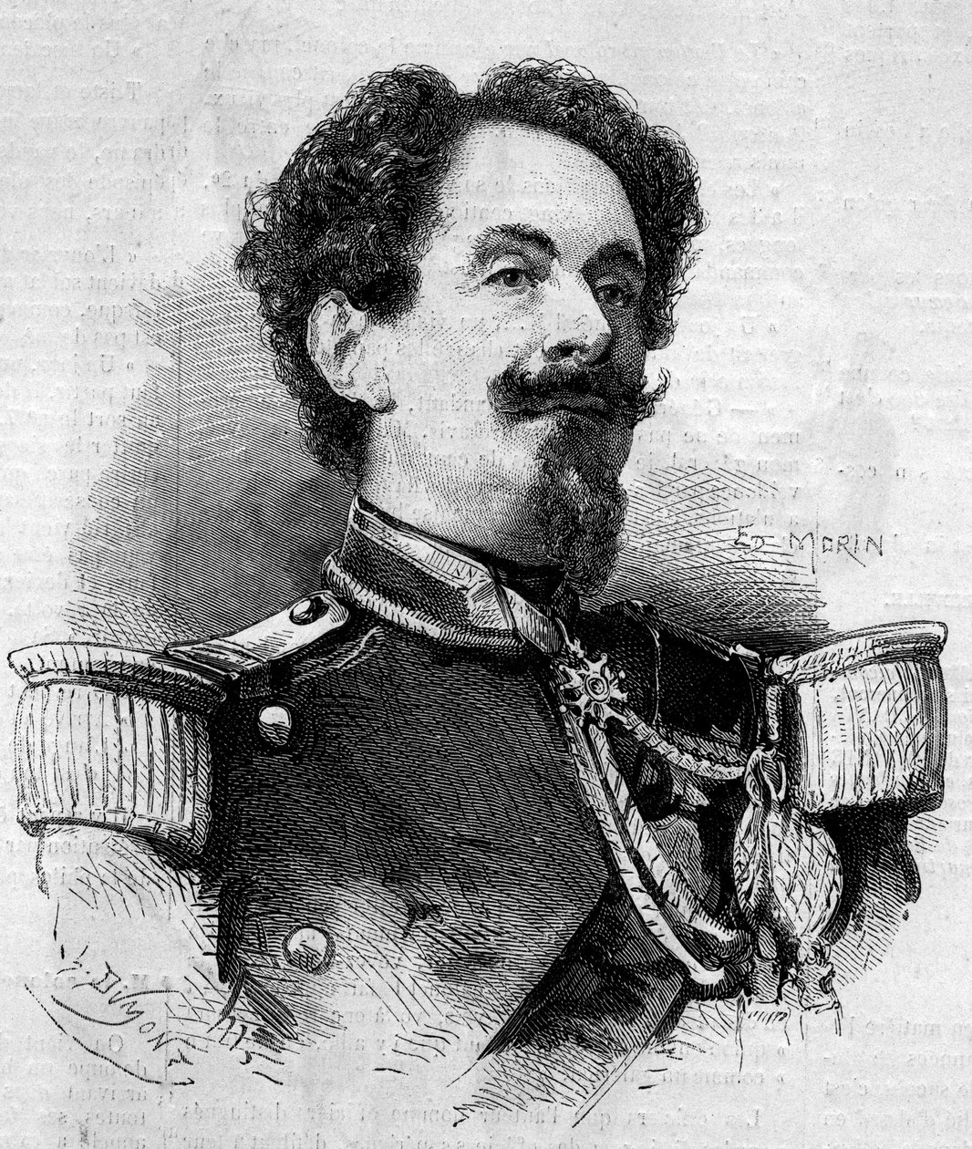 صورة تشارلز فيكتور فريبولت (الجنرال فريبولت) (1813-1888) ، حاكم جوادلوب. نقش في "" Le Monde Illustré "رقم 148 بتاريخ 11 فبراير 1860. بواسطة المدرسة الفرنسية