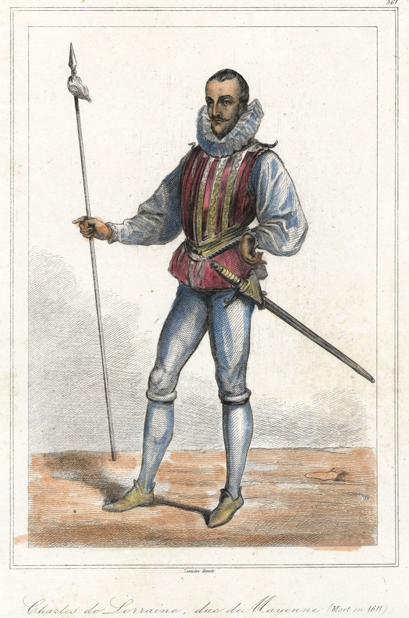 صورة تشارلز دي لورين ، دوق ماين (1554 - 1611) ، أمير فرنسي. بعد هنري دوق جويز ، كان رئيسًا للرابطة (1589). بواسطة المدرسة الفرنسية