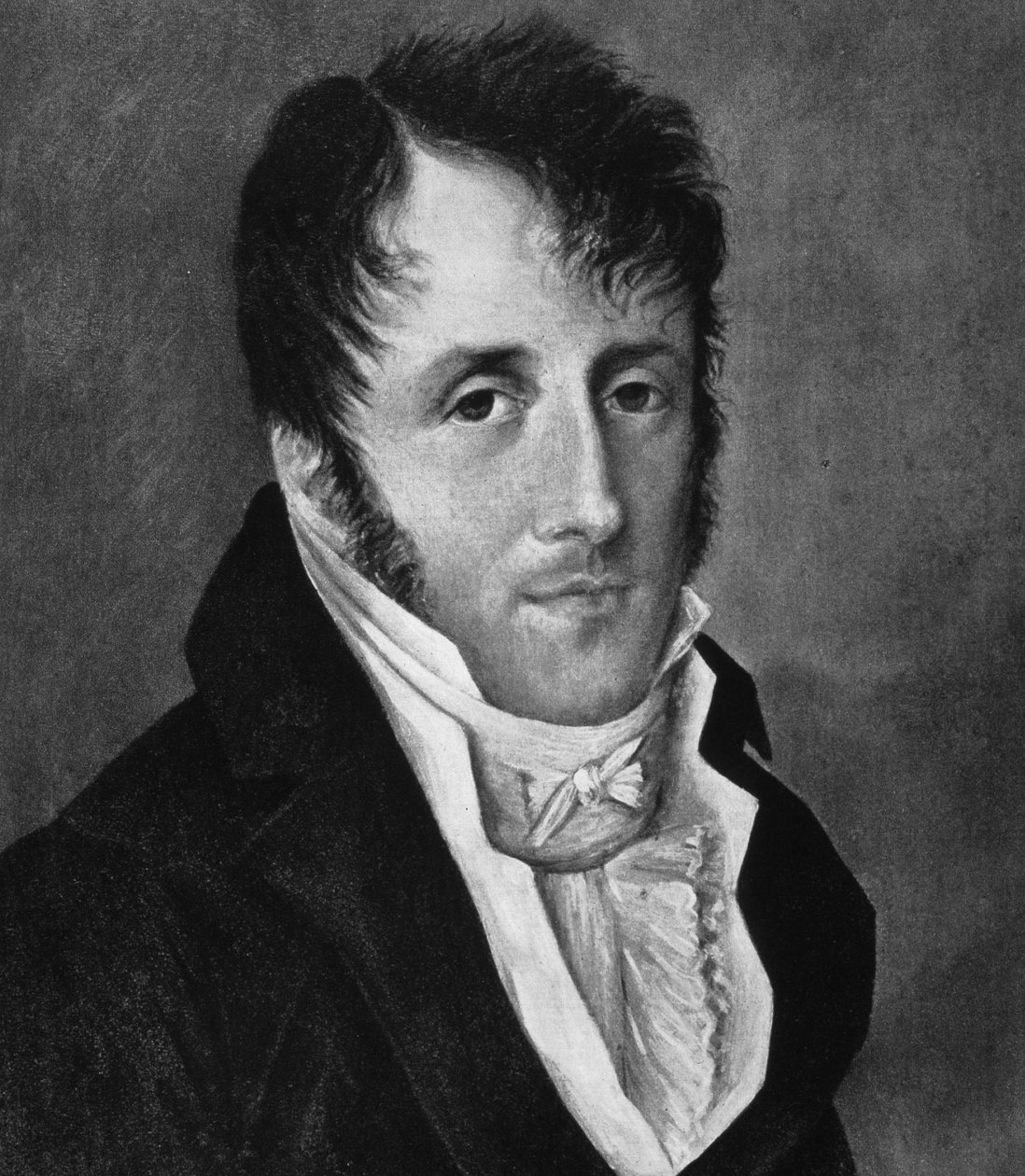 Portrait of Chateaubriand. 19th century engraving. بواسطة المدرسة الفرنسية