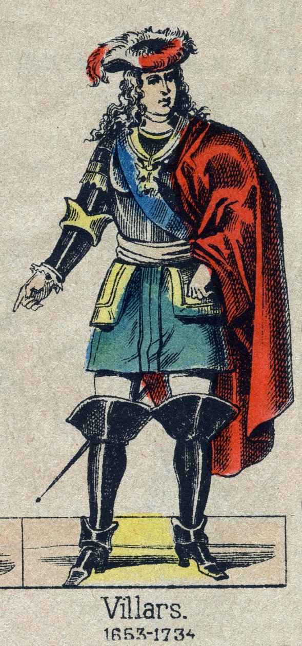 صورة لكلود لويس هيكتور دي فيلارز (1653-1734) ، مارشال فرنسا. صورة إبينال من نهاية القرن التاسع عشر. بواسطة المدرسة الفرنسية