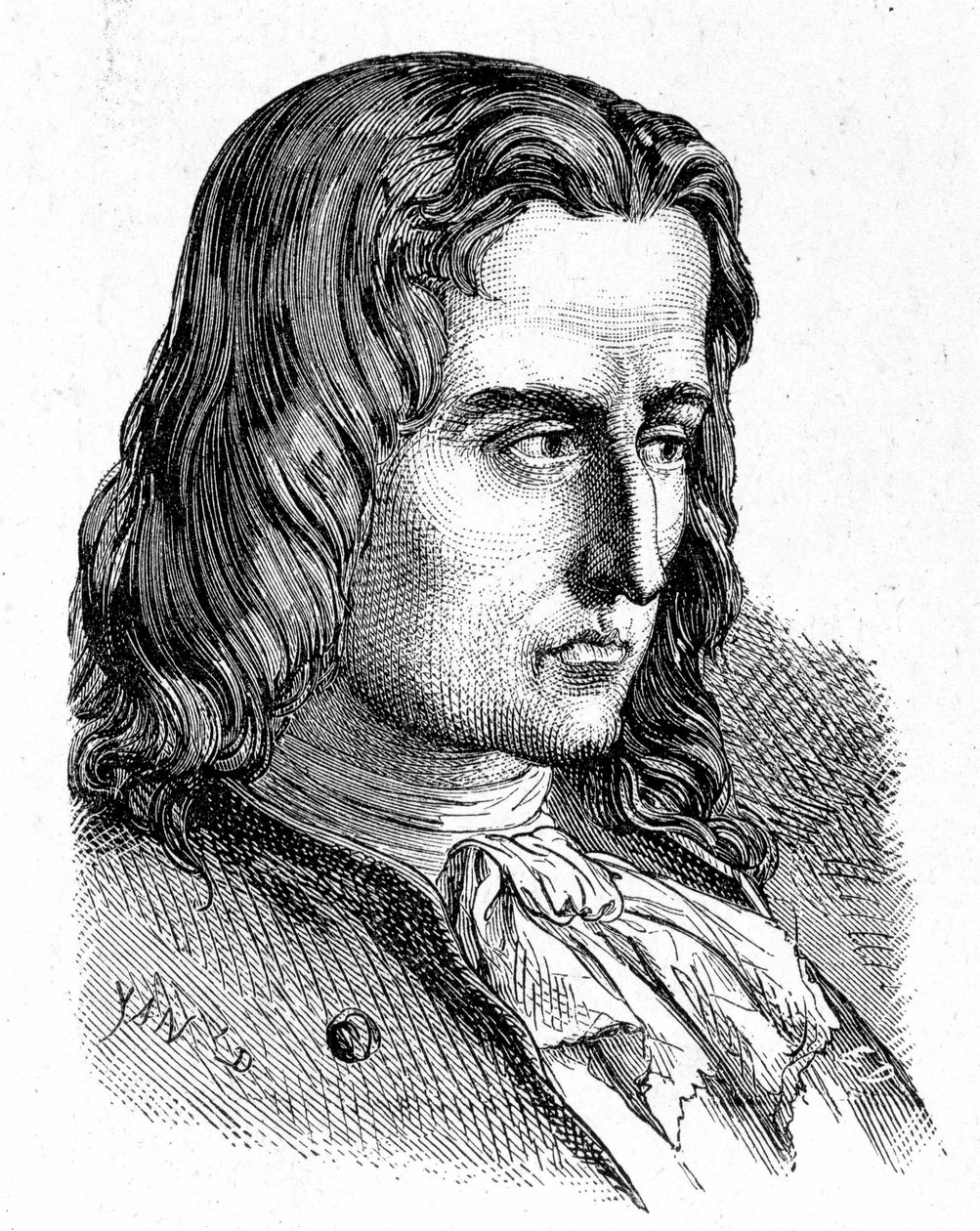 صورة لدينيس بابين (1647 - 1714) - في "" ألبوم العلوم ؛ علماء لامعون الاكتشافات الكبرى ”” “1896. بواسطة المدرسة الفرنسية