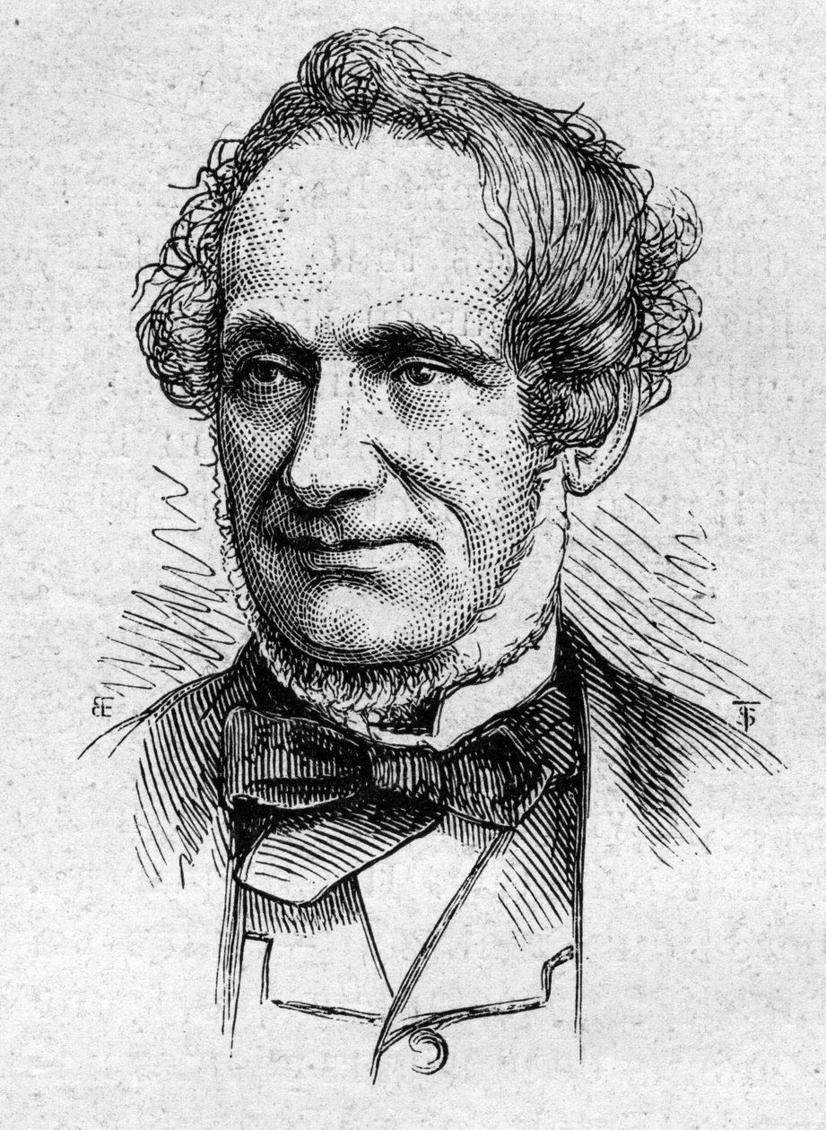 صورة ديزاير نيسار (1806-1888) ، كاتب مقالات وأكاديمي فرنسي. نقش في "" Le Monde Illustré "" رقم 883 بتاريخ 14 مارس 1874. بواسطة المدرسة الفرنسية