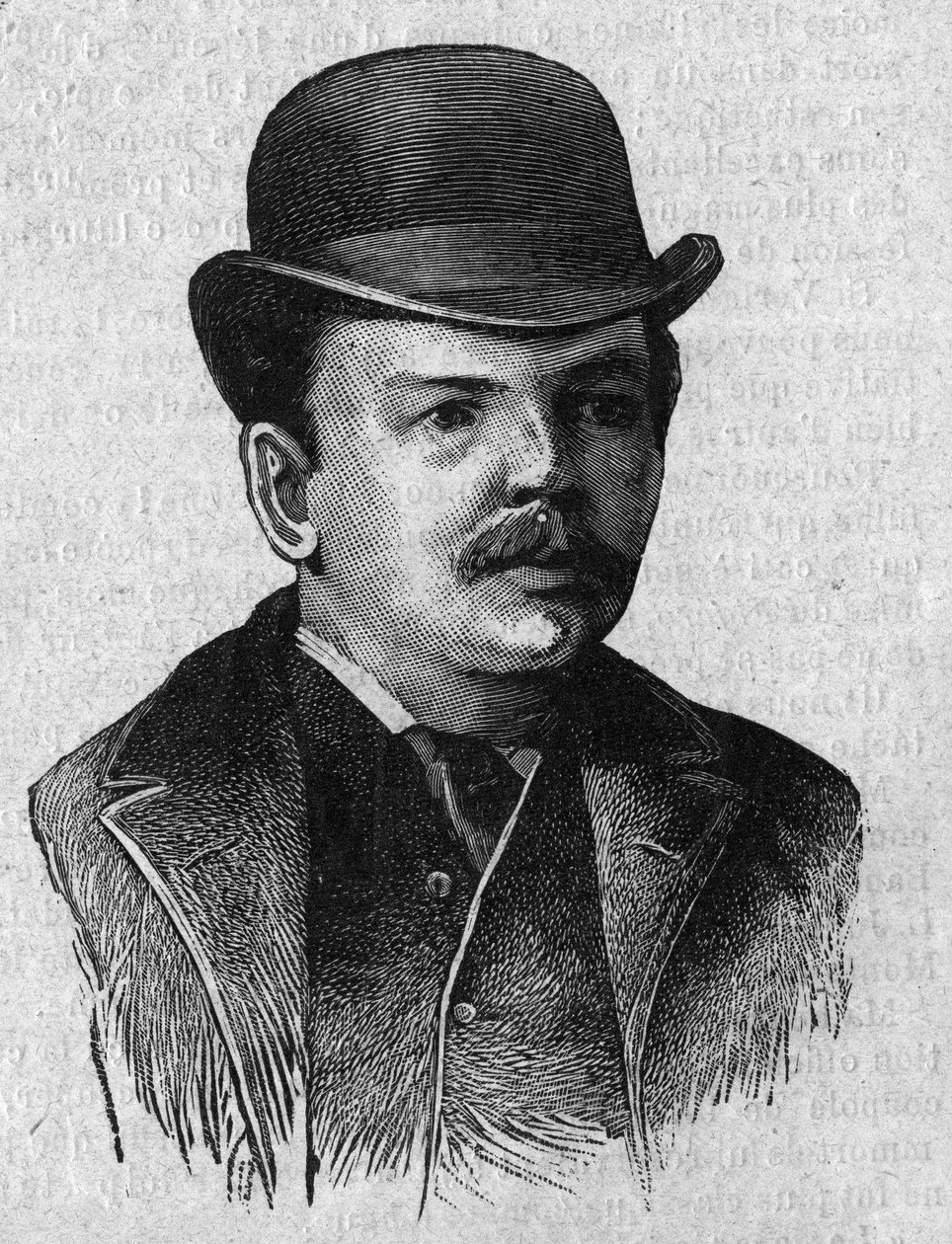 صورة للدكتور ليندر ستار جيمسون (1853-1917) ، رئيس الوزراء البريطاني لمستعمرة كيب في جنوب إفريقيا (ترانسفال). نقش في "La gazette du dimanche" في 16 يناير بواسطة المدرسة الفرنسية
