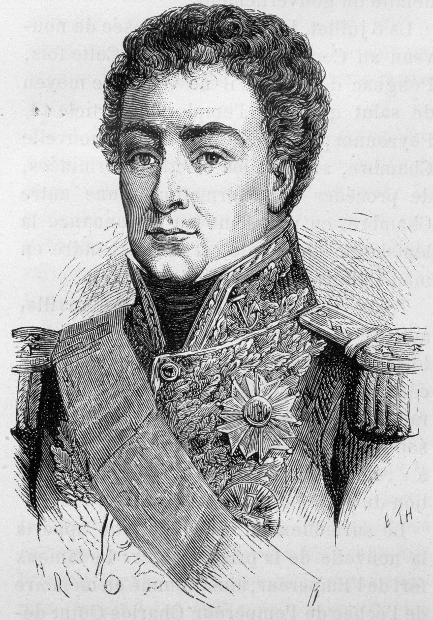 صورة لدوبريه ، أميرال وزوج من فرنسا (1775 - 1846) - في "" L'Histoire de France "" هنري مارتن بواسطة المدرسة الفرنسية