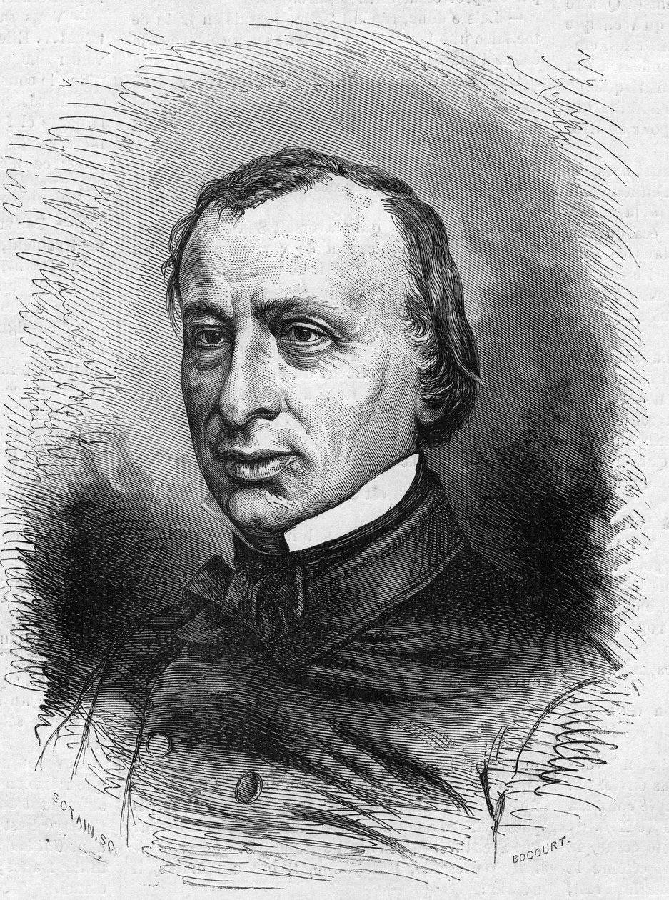 صورة لإدوارد لوفيفر دي لابولاي (1811-1883) ، محامي وسياسي فرنسي. نقش في "" Le Monde Illustré "" رقم 689 بتاريخ 25 يونيو بواسطة المدرسة الفرنسية