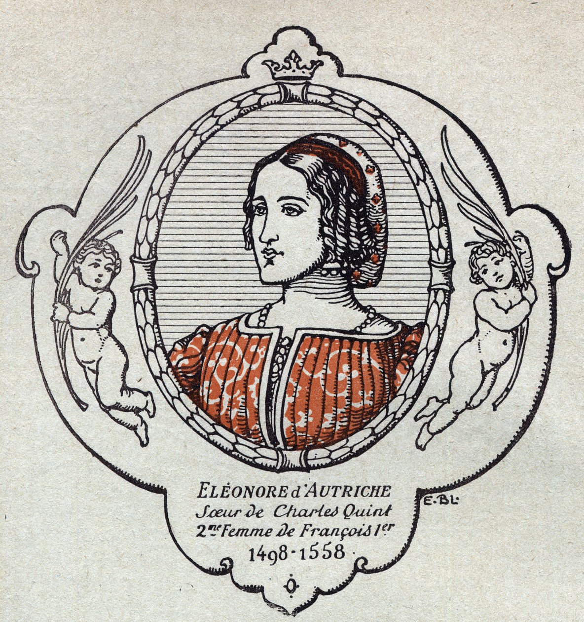 صورة إليونور من هابسبورغ، أرشيدوقة النمسا (1498-1558) ملكة فرنسا بواسطة المدرسة الفرنسية