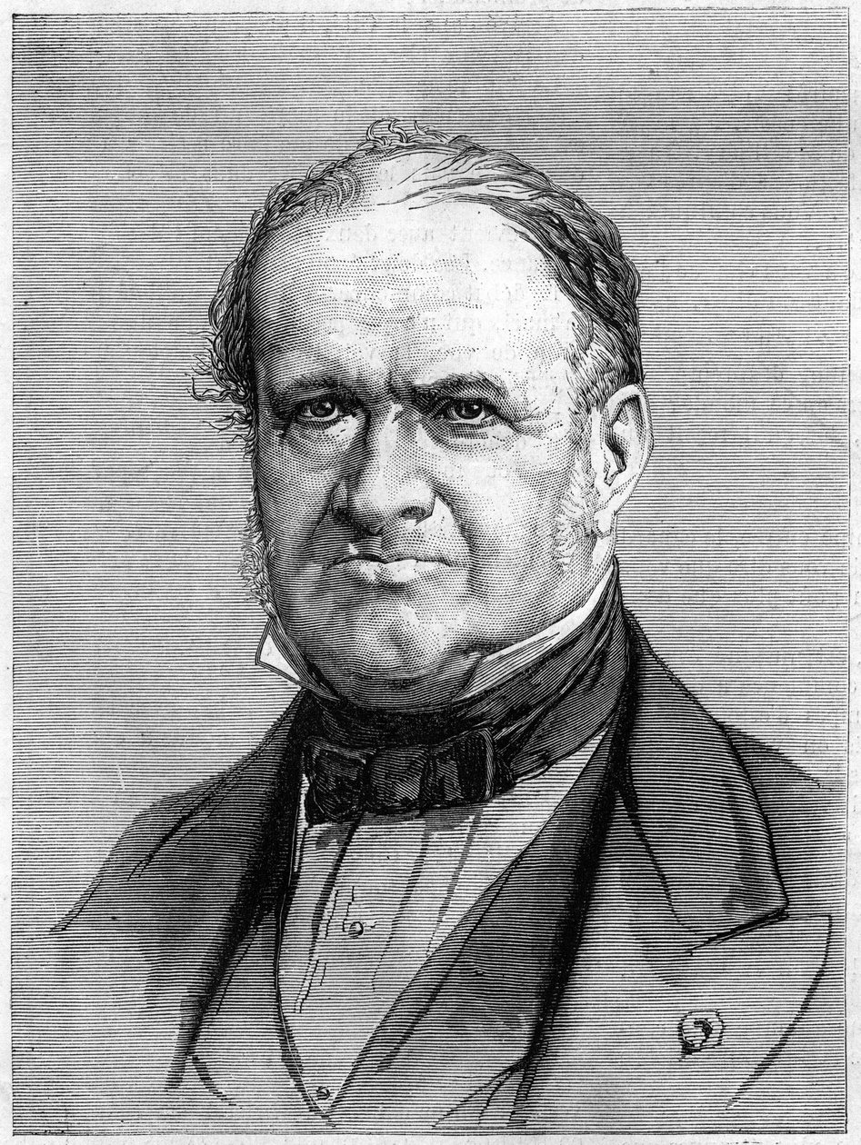 صورة لإيلي دي بومونت (1798-1874) ، عالم جيولوجي فرنسي. نقش في "" Le Monde Illustré "" رقم 912 بتاريخ 3 أكتوبر بواسطة المدرسة الفرنسية