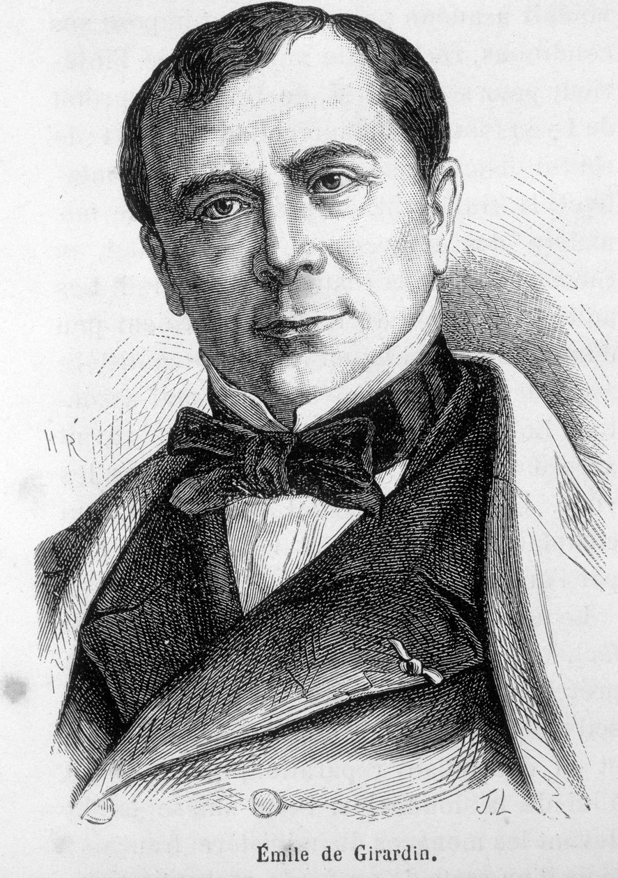 صورة لإميل دي جيراردين (1806-1881) ، دعاية وسياسي فرنسي ، مؤسس الصحافة الحديثة. بواسطة المدرسة الفرنسية