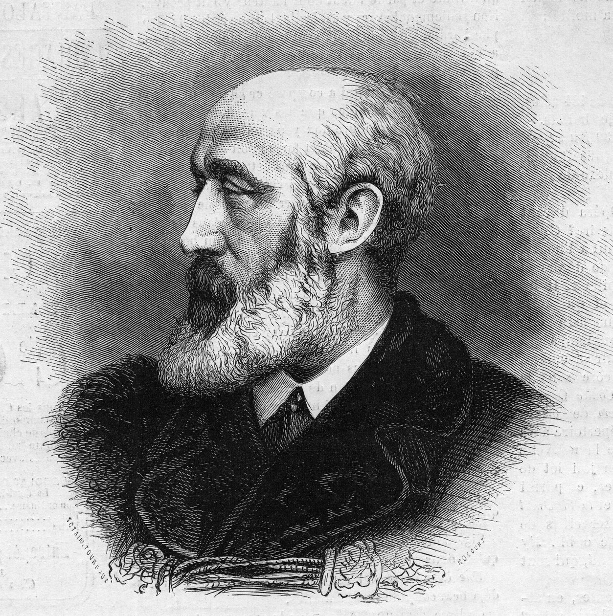 صورة شخصية لإرنست فيديو (1821-1873) ، شاعر وروائي فرنسي. نقش في "" Le Monde Illustré "" رقم 865 بتاريخ 8 نوفمبر بواسطة المدرسة الفرنسية