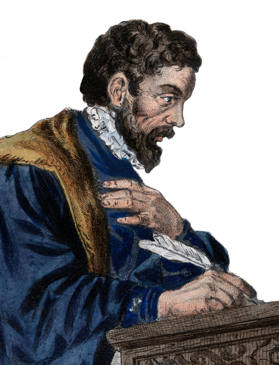 صورة لإتيان جوديلي (1532-1573) ، كاتب مسرحي وشاعر فرنسي. بواسطة المدرسة الفرنسية