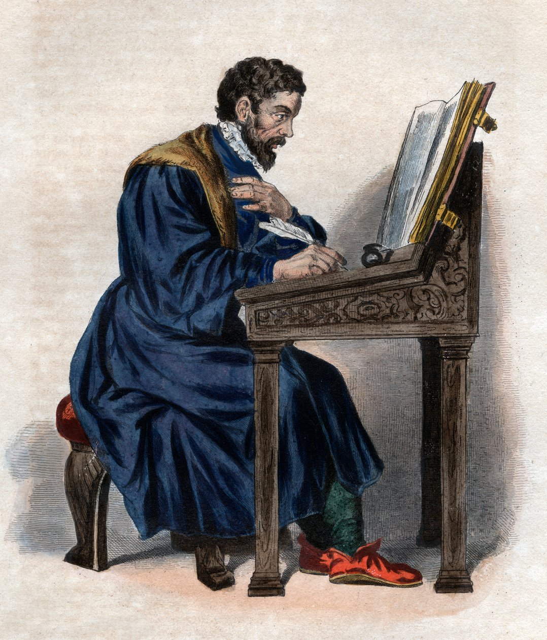 صورة لإتيان جوديلي (1532-1573) ، كاتب مسرحي وشاعر فرنسي. بواسطة المدرسة الفرنسية